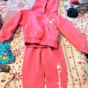 Champion Kids Pink Hoodie and Joggers Set